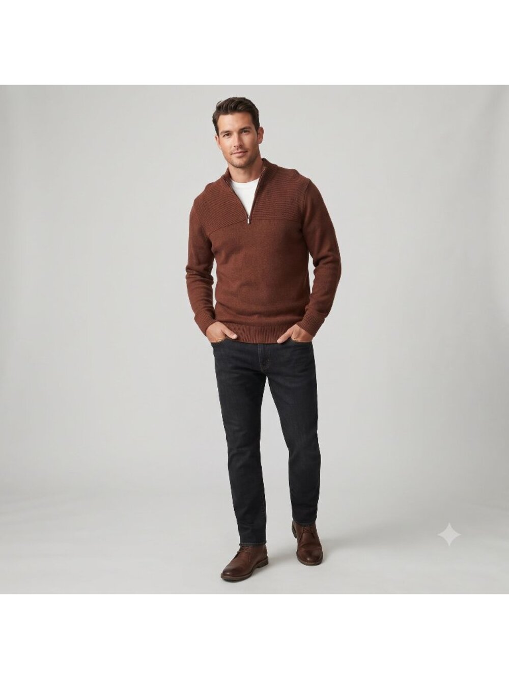 Dockers Mens Sweater Size XL Quarter-Zip Pullover 100% Cotton Knit Cozy Casual